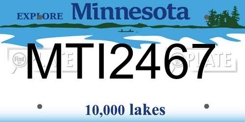 MTI2467 Minnesota License Plate