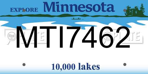 MTI7462 Minnesota License Plate