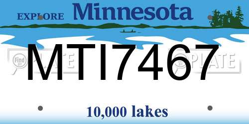 MTI7467 Minnesota License Plate