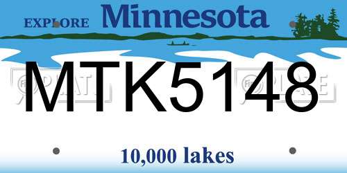 MTK5148 Minnesota License Plate