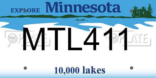 MTL411 Minnesota License Plate