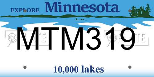 MTM319 Minnesota License Plate