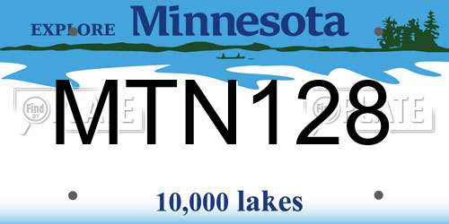 MTN128 Minnesota License Plate