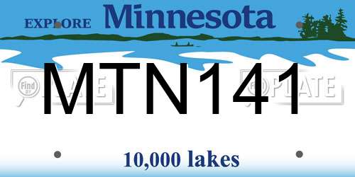 MTN141 Minnesota License Plate