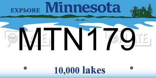 MTN179 Minnesota License Plate