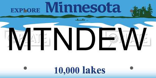 MTNDEW Minnesota License Plate