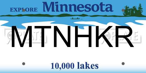 MTNHKR Minnesota License Plate
