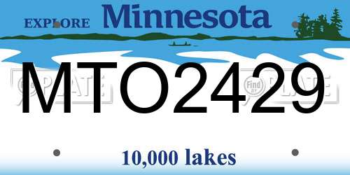 MTO2429 Minnesota License Plate