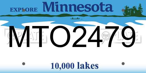 MTO2479 Minnesota License Plate