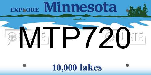 MTP720 Minnesota License Plate
