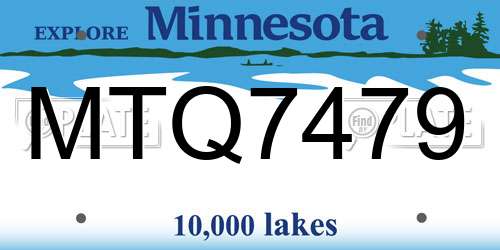 MTQ7479 Minnesota License Plate