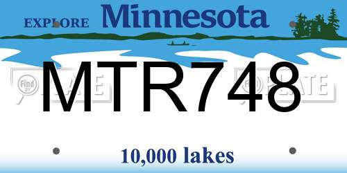MTR748 Minnesota License Plate