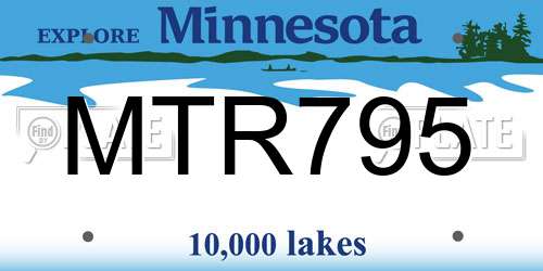 MTR795 Minnesota License Plate