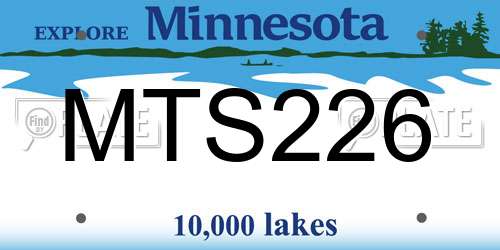 MTS226 Minnesota License Plate