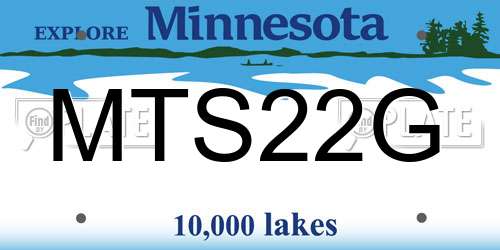 MTS22G Minnesota License Plate