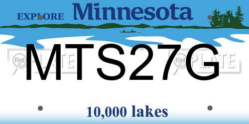 MTS27G Minnesota License Plate