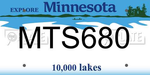 MTS680 Minnesota License Plate