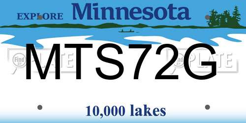 MTS72G Minnesota License Plate