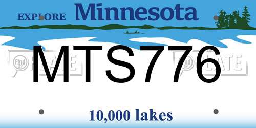 MTS776 Minnesota License Plate