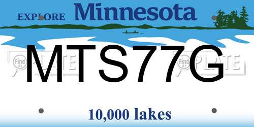 MTS77G Minnesota License Plate