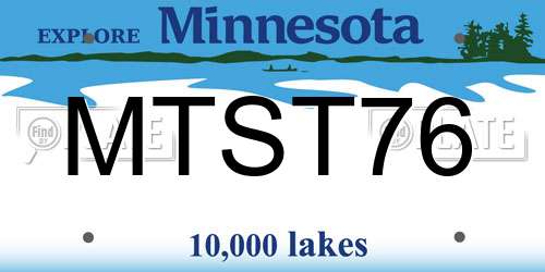 MTST76 Minnesota License Plate
