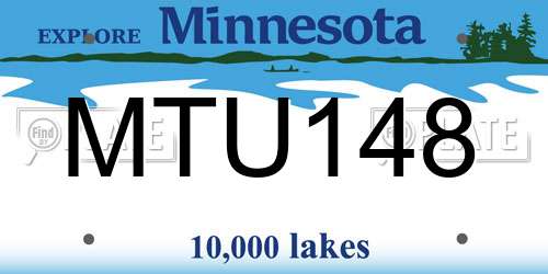MTU148 Minnesota License Plate
