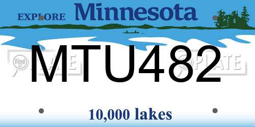MTU482 Minnesota License Plate