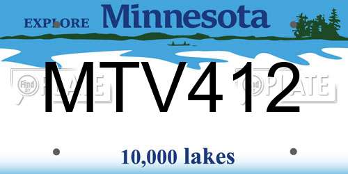 MTV412 Minnesota License Plate