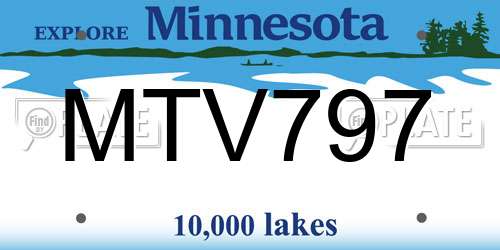 MTV797 Minnesota License Plate