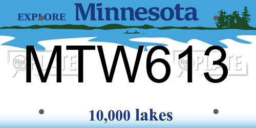MTW613 Minnesota License Plate