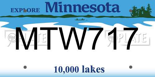 MTW717 Minnesota License Plate