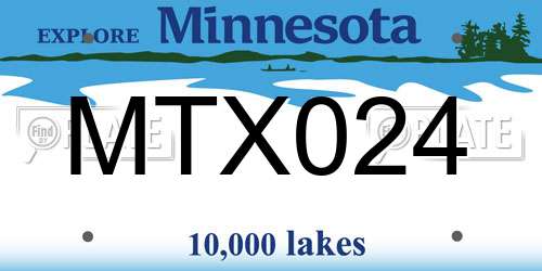 MTX024 Minnesota License Plate