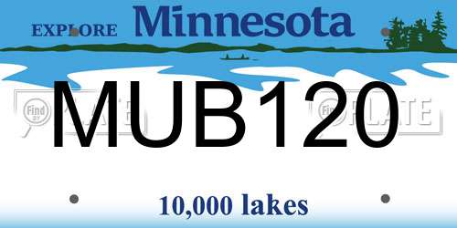 MUB120 Minnesota License Plate