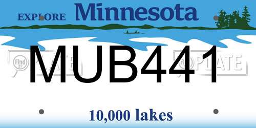 MUB441 Minnesota License Plate