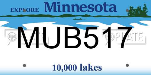 MUB517 Minnesota License Plate