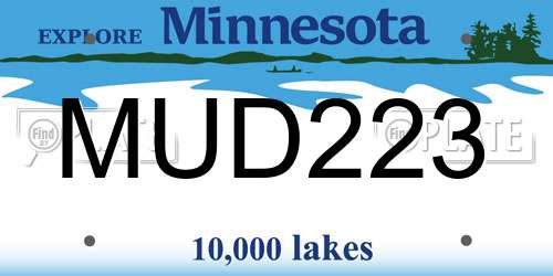 MUD223 Minnesota License Plate