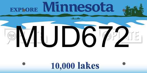 MUD672 Minnesota License Plate