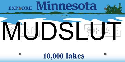 MUDSLUT Minnesota License Plate