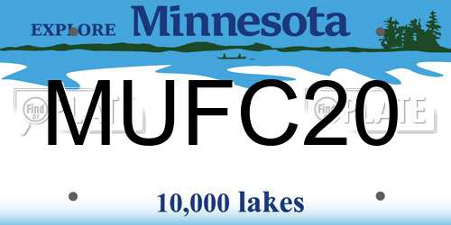 MUFC20 Minnesota License Plate