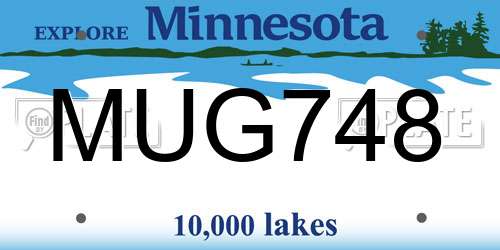 MUG748 Minnesota License Plate