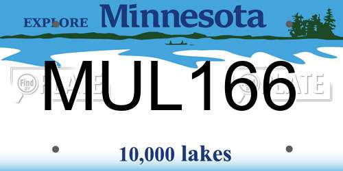 MUL166 Minnesota License Plate