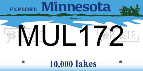 MUL172 Minnesota License Plate