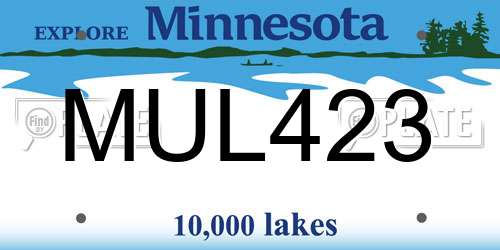 MUL423 Minnesota License Plate