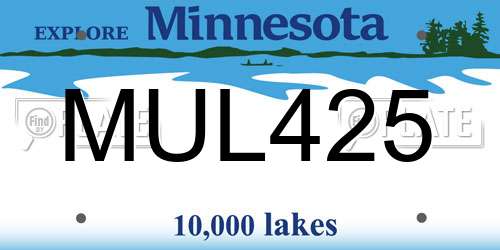 MUL425 Minnesota License Plate