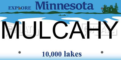 MULCAHY Minnesota License Plate