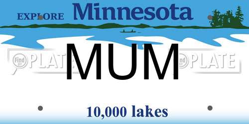 MUM Minnesota License Plate