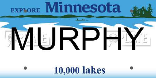 MURPHY Minnesota License Plate