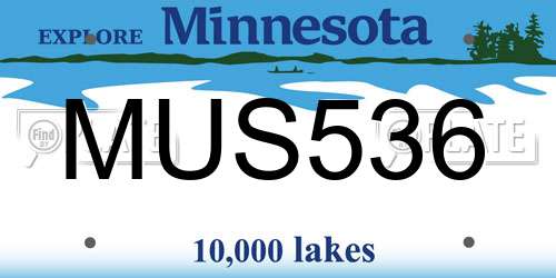 MUS536 Minnesota License Plate