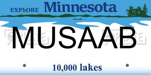 MUSAAB Minnesota License Plate