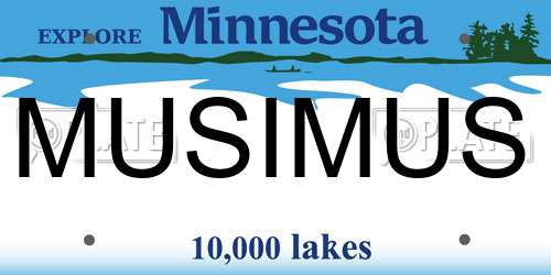 MUSIMUS Minnesota License Plate